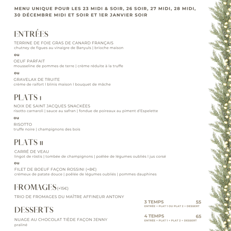 Le Menu de F&ecirc;te 2025 Brunstatt