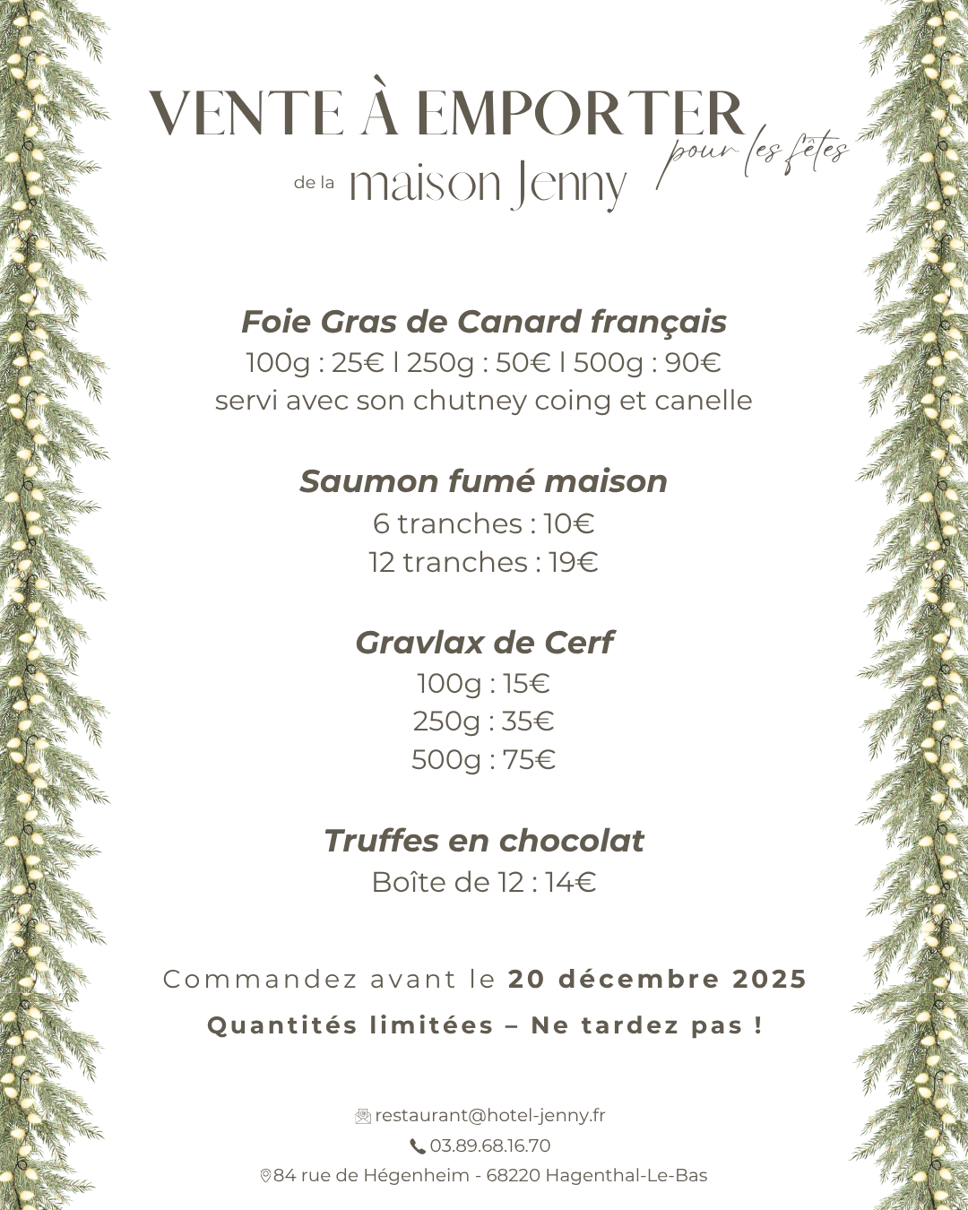 Les Ventes &agrave; Emporter pour les F&ecirc;tes Altkirch